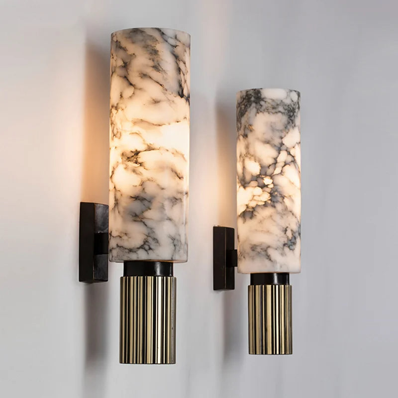 Vellora | Modern Marble Wall Sconce for Bedroom, Hallway and Living Room
