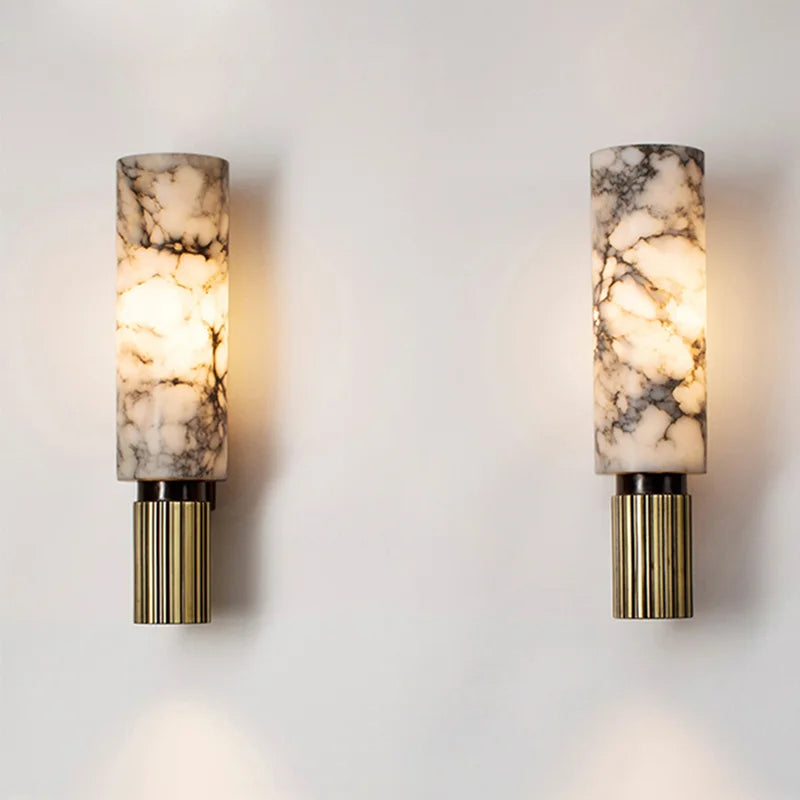 Vellora | Modern Marble Wall Sconce for Bedroom, Hallway and Living Room