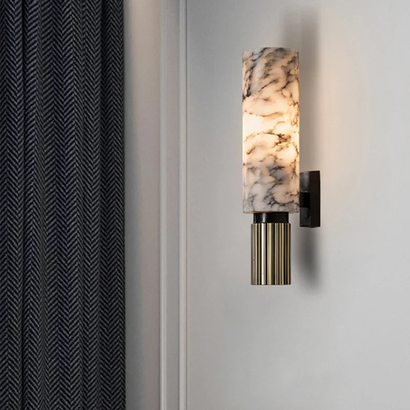 Vellora | Modern Marble Wall Sconce for Bedroom, Hallway and Living Room