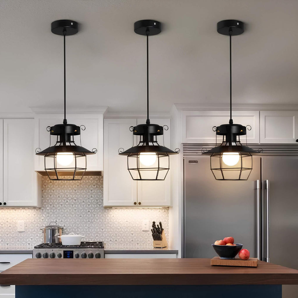 Vespera | Industrial Metal Cage Pendant Light