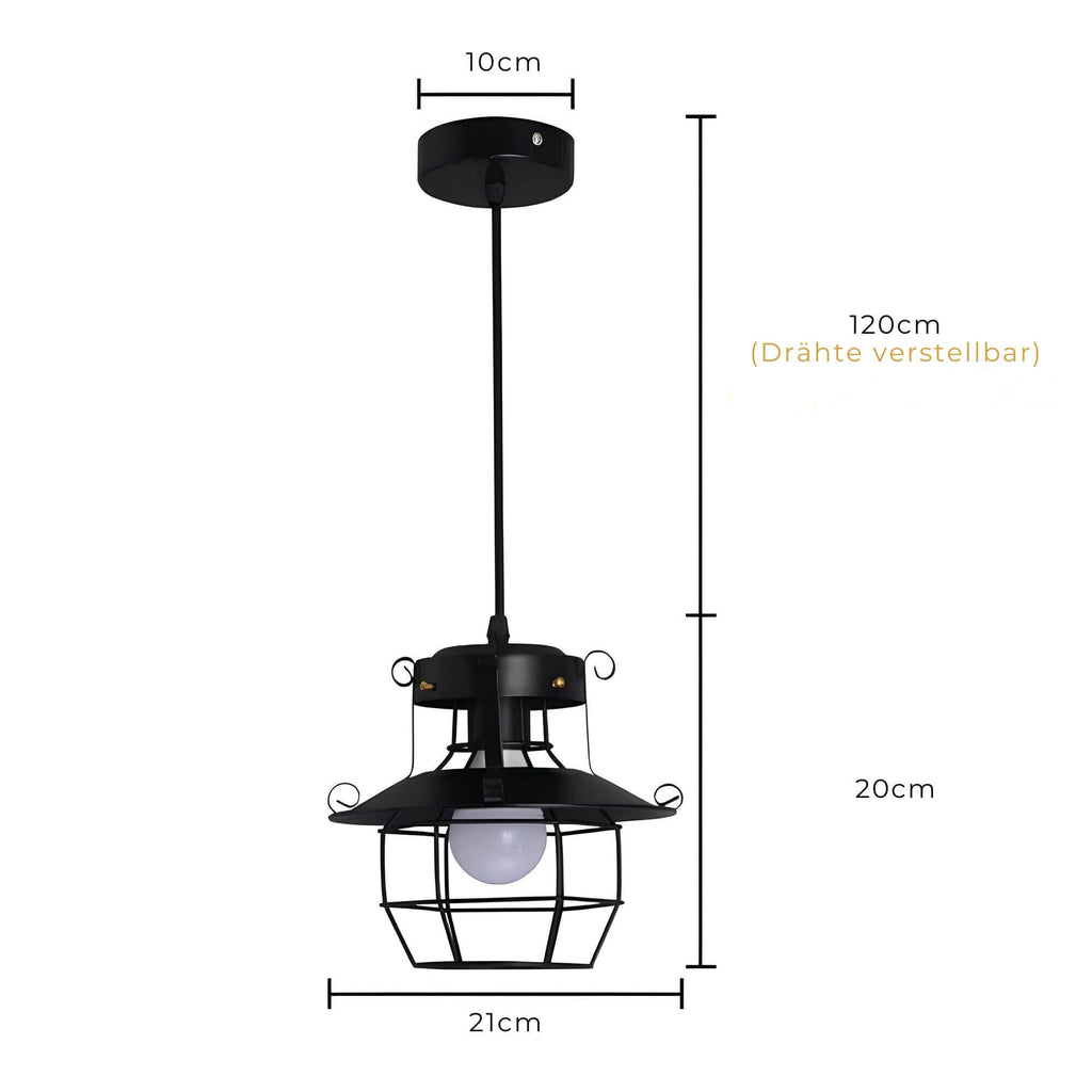 Vespera | Industrial Metal Cage Pendant Light