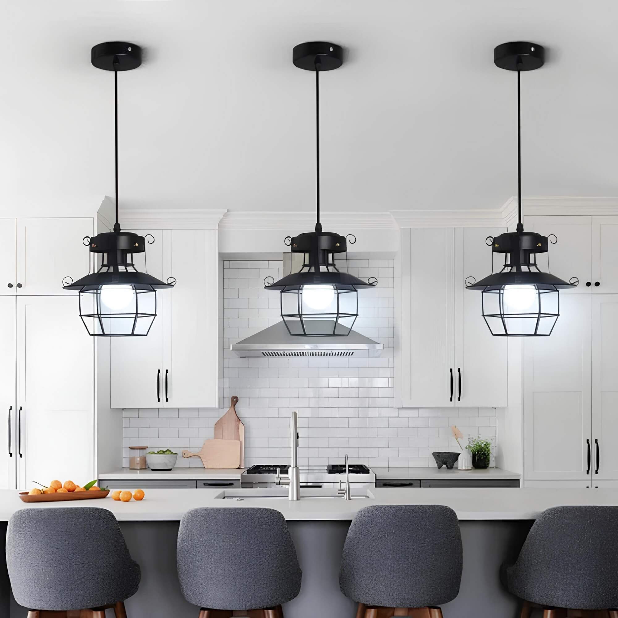 Vespera | Industrial Metal Cage Pendant Light