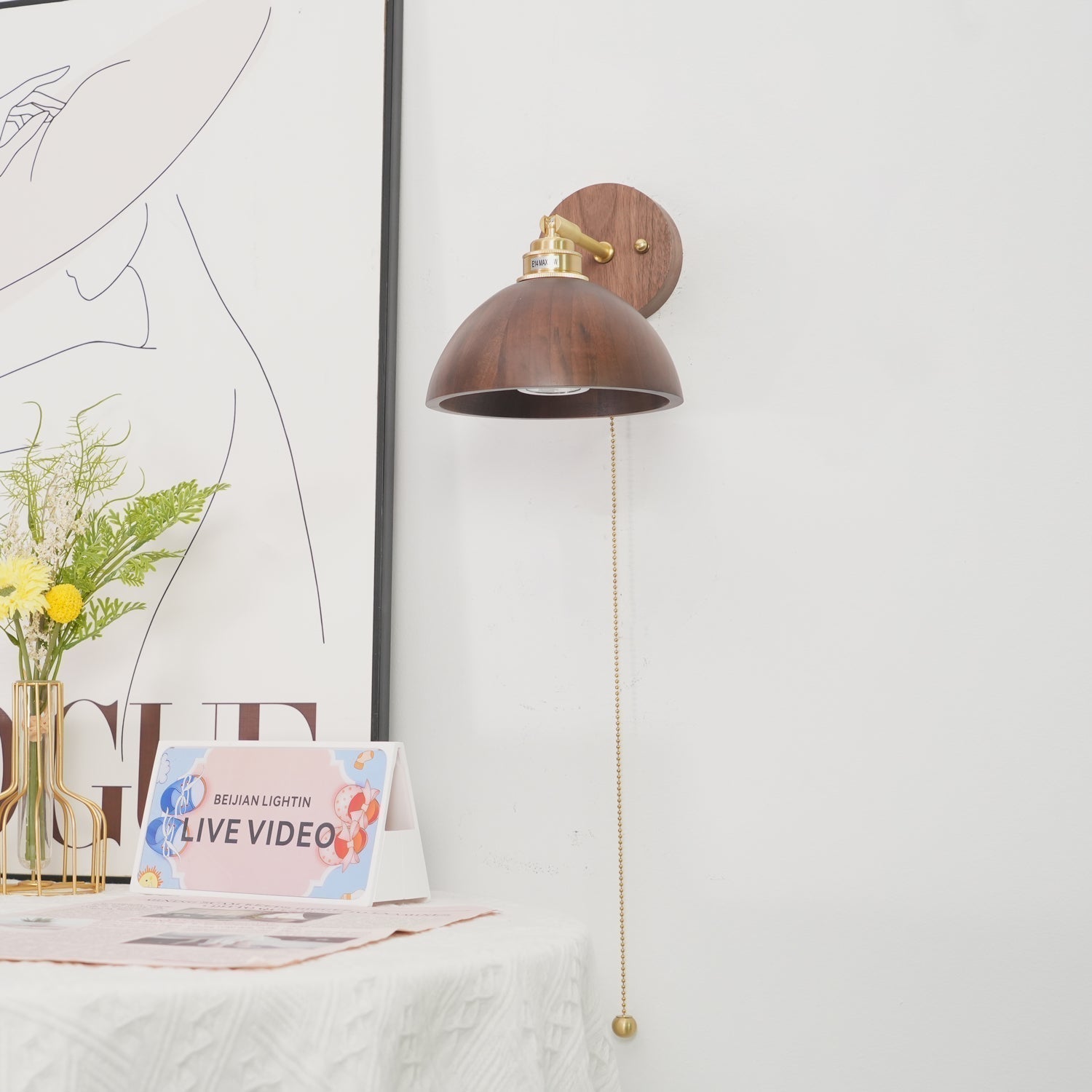 Eldora | Scandinavian Wall Lamp in Walnut Wood