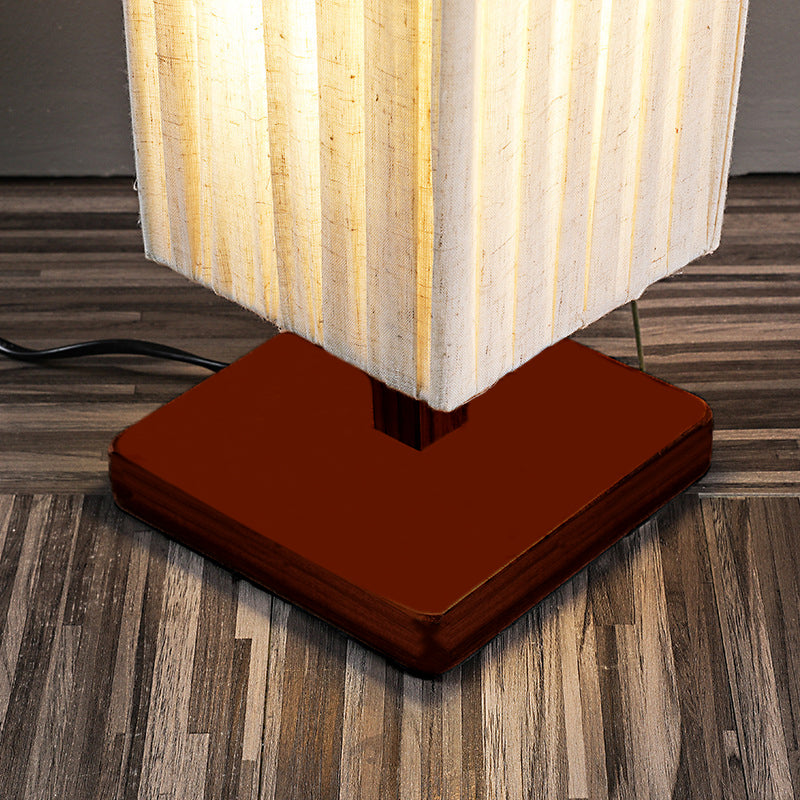 Kijiro Walnut Fabric LED Floor Lamp In Japanese Style