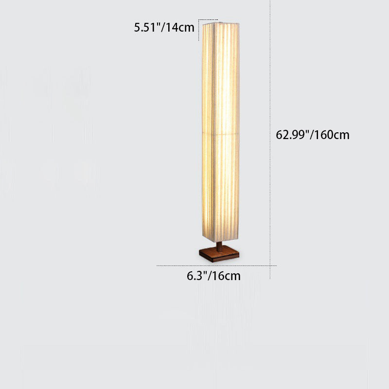Kijiro Walnut Fabric LED Floor Lamp In Japanese Style
