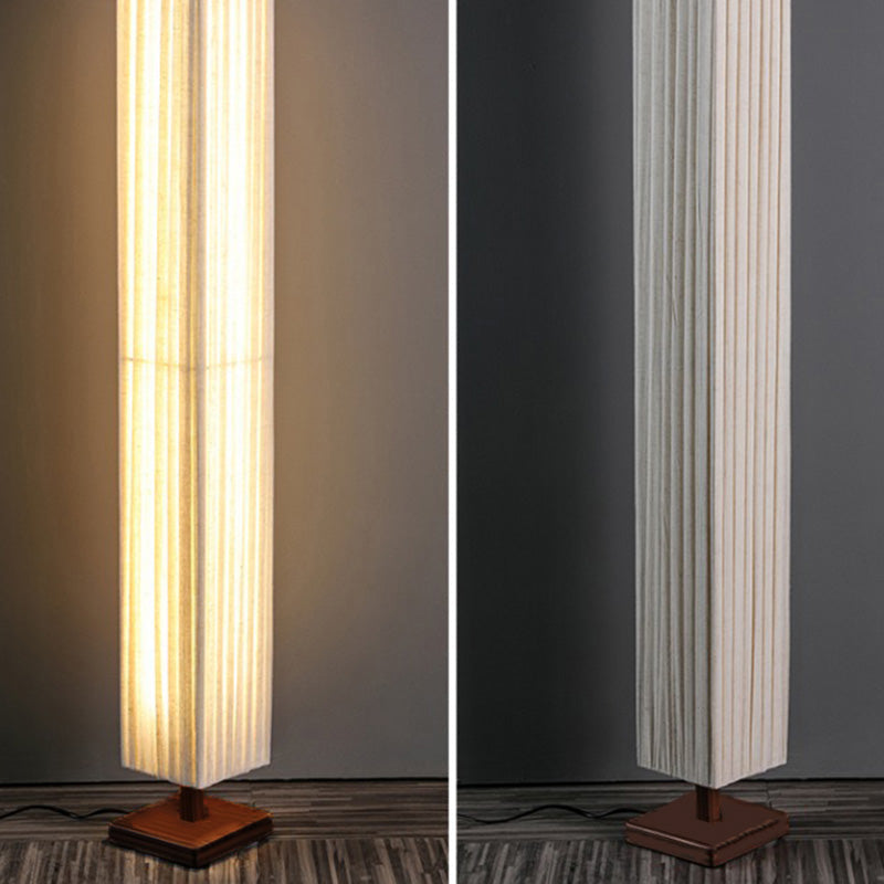 Kijiro Walnut Fabric LED Floor Lamp In Japanese Style