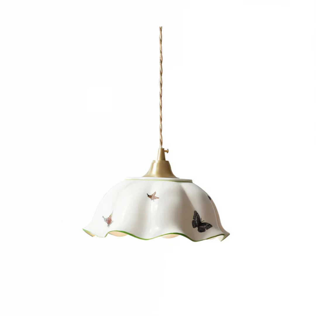 Aurielle Ceramic Butterfly LED Pendant Lamp for Dining Table