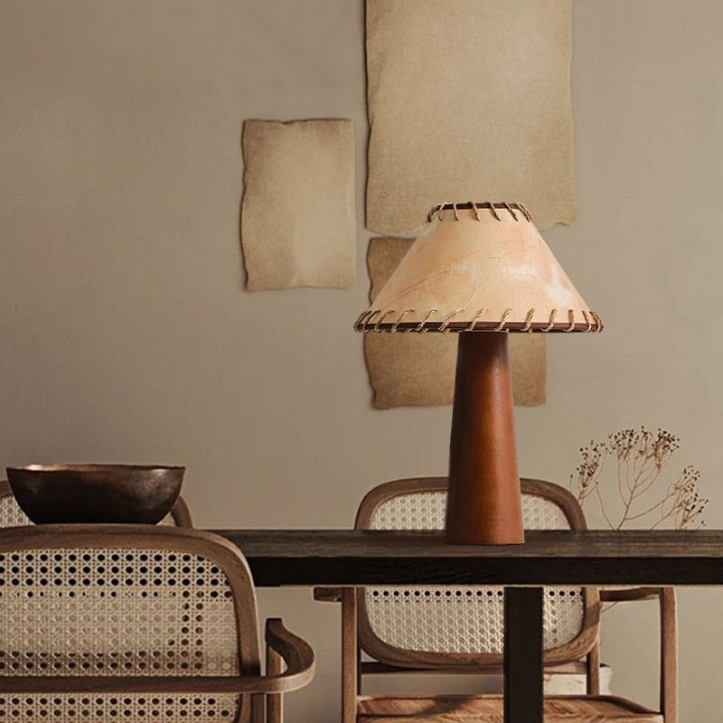 SoraLight | Wooden LED Table Lamp in Wabi-Sabi Japanese Rustic Style
