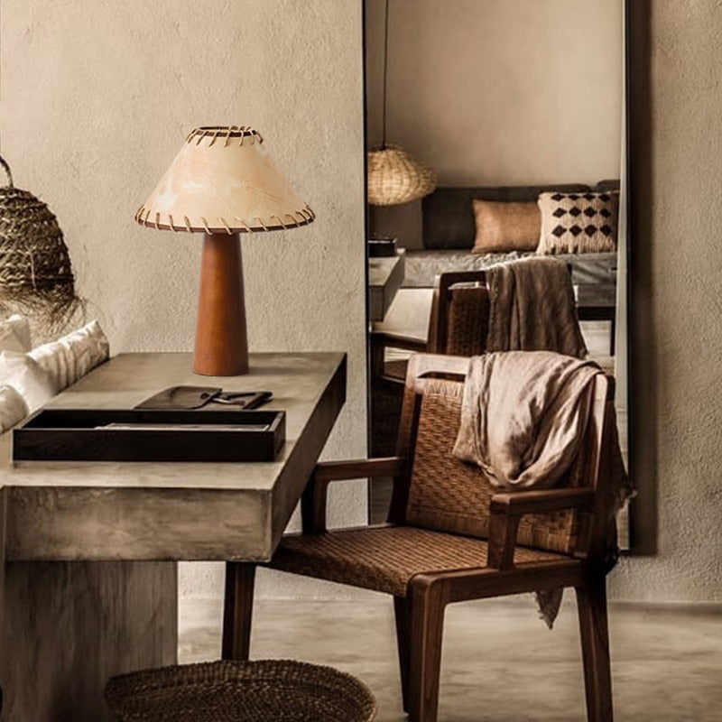 SoraLight | Wooden LED Table Lamp in Wabi-Sabi Japanese Rustic Style