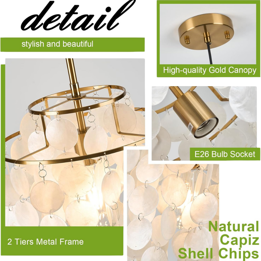 Hanging Lamp With Capiz Shells