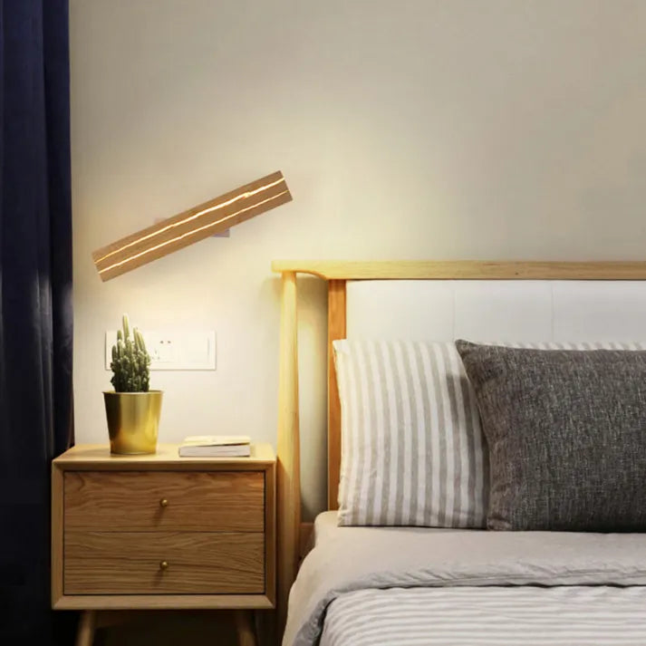 LumenWood | Wall Sconce in Wood & Acrylic, Modern LED Lamp with Cracked Pattern, Warm Glow