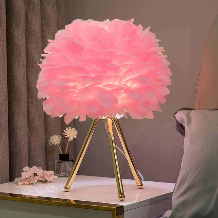 Dimmable feather table lamp 4