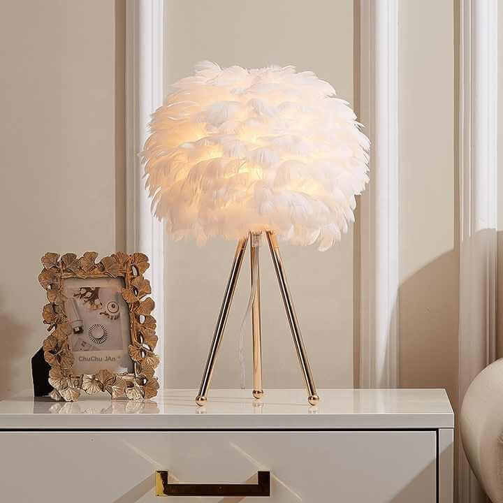 Dimmable feather table lamp 7