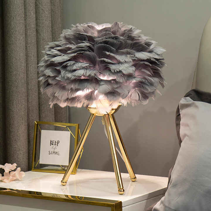 Dimmable feather table lamp 8
