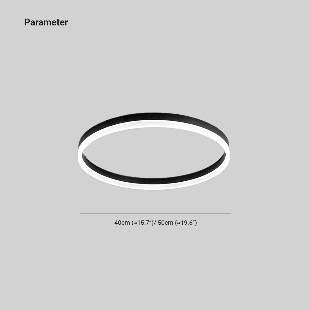 LumenHalo | Modern LED Ceiling Light, Dimmable Metal Ring in Black, White or Gold for Living Room and Bedroom