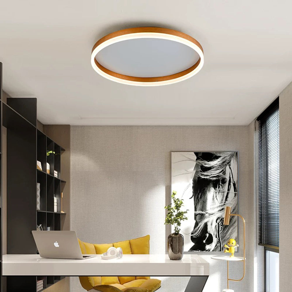 LumenHalo | Modern LED Ceiling Light, Dimmable Metal Ring in Black, White or Gold for Living Room and Bedroom