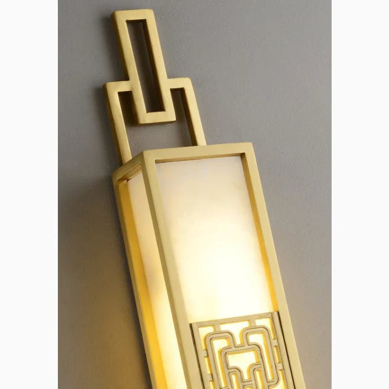 Liora | Chinese-Inspired Wall Sconce in Copper and Marble