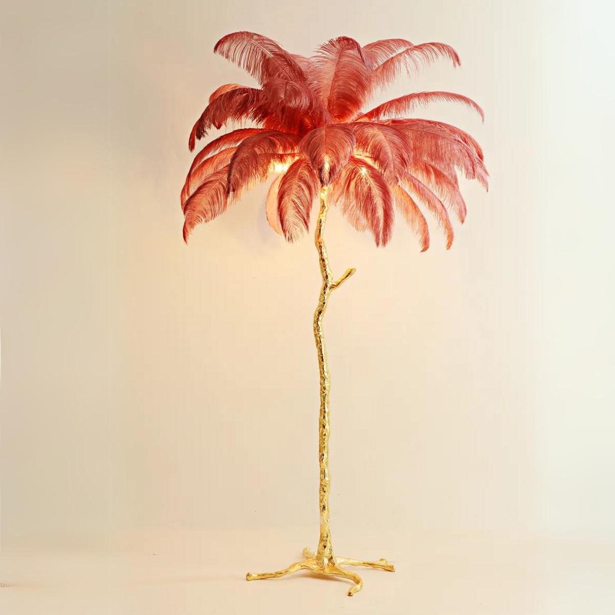 Aurelle | Verzierte Stehlampe mit Straußenbein-Details und Federakzenten für Ihr Zuhause