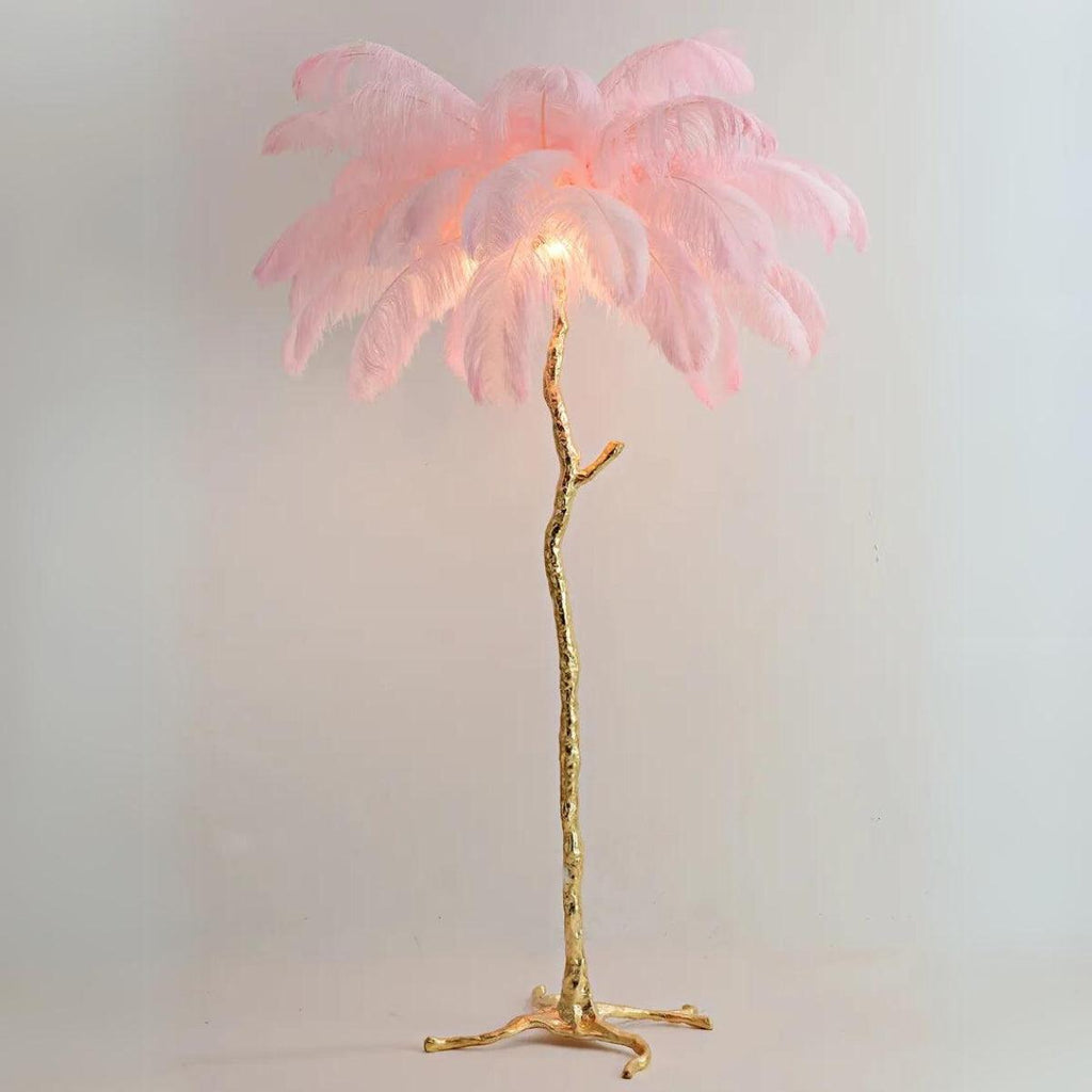 Aurelle | Verzierte Stehlampe mit Straußenbein-Details und Federakzenten für Ihr Zuhause