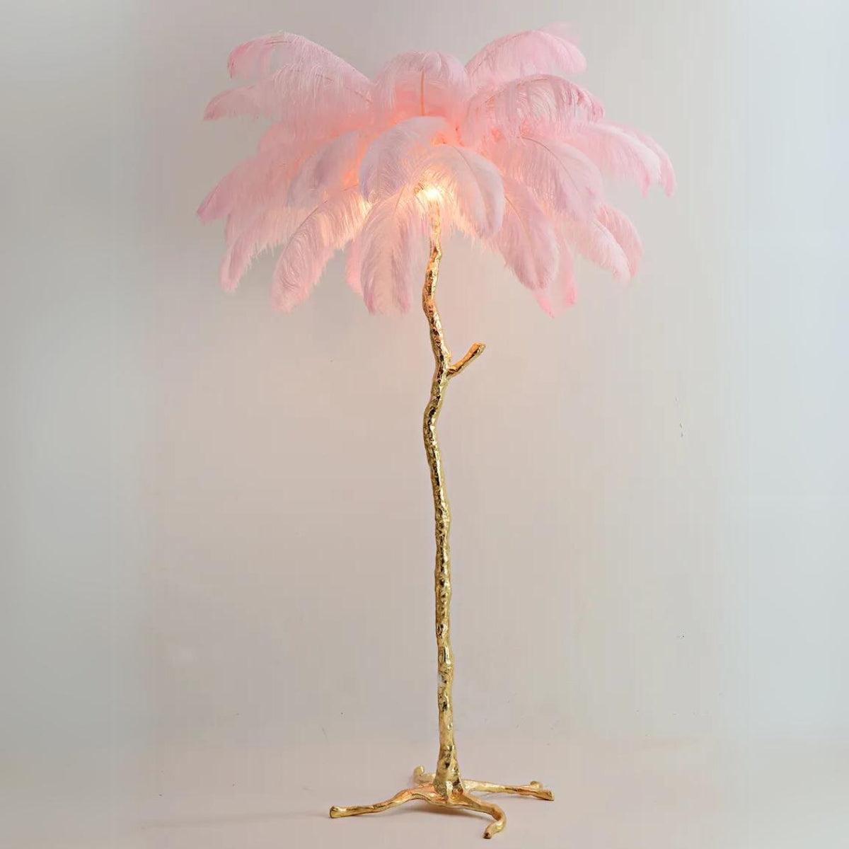 Aurelle | Verzierte Stehlampe mit Straußenbein-Details und Federakzenten für Ihr Zuhause