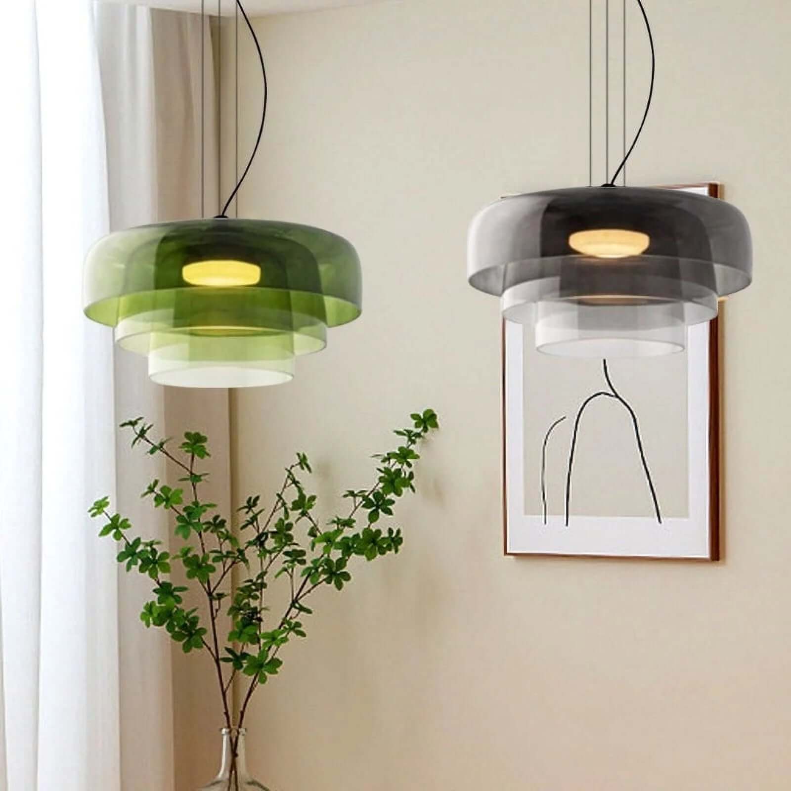 Elegant glass pendant light with LED 5