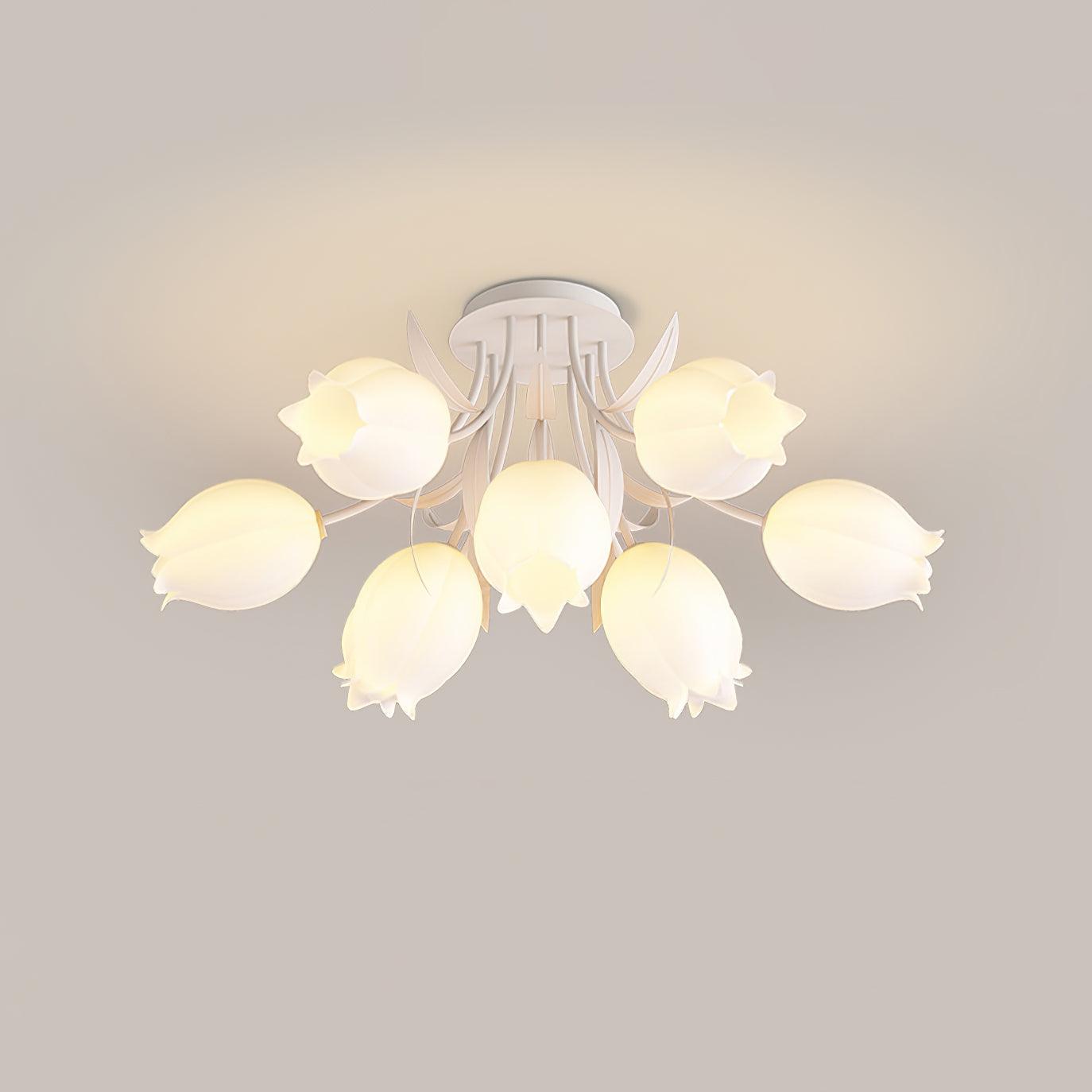 Lily Petal Ceiling Fixture for Living Rooms | Elegant Floral Design