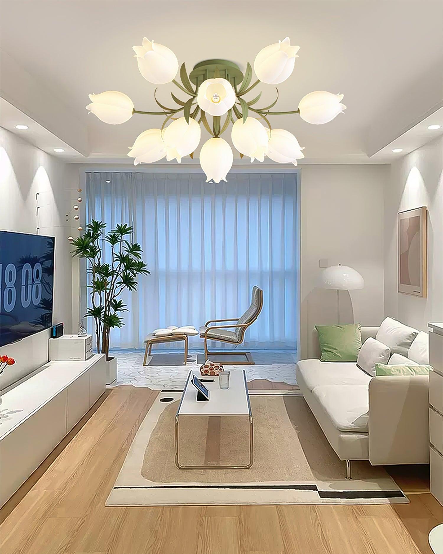 Lily Petal Ceiling Fixture for Living Rooms | Elegant Floral Design