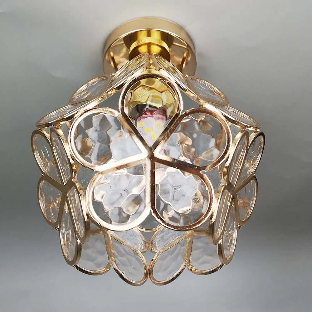 Flower design glass ceiling light hallway 6