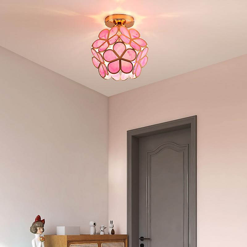 Flower design glass ceiling light hallway 9