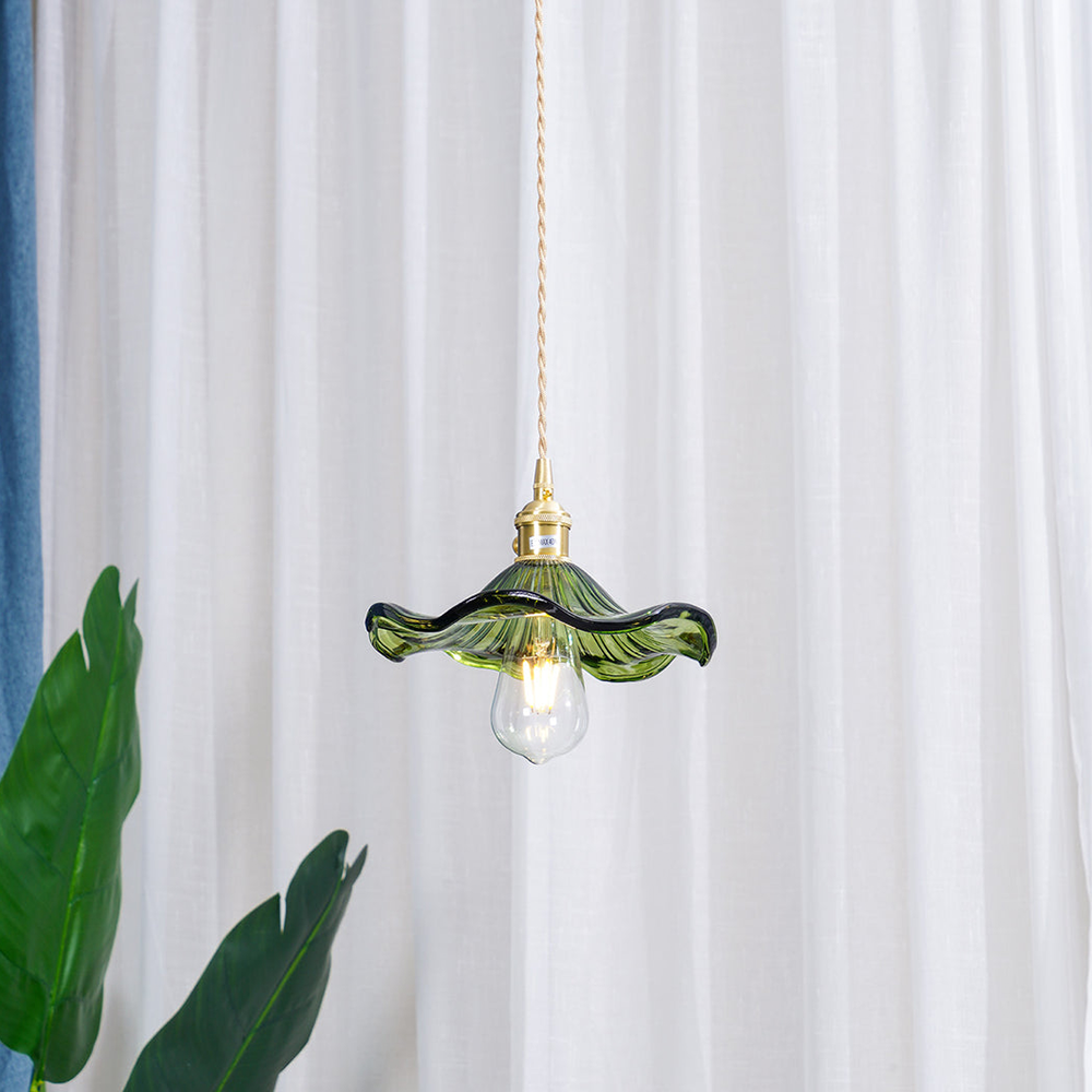 Liora | Glass Hibiscus Pendant Light for Bedroom