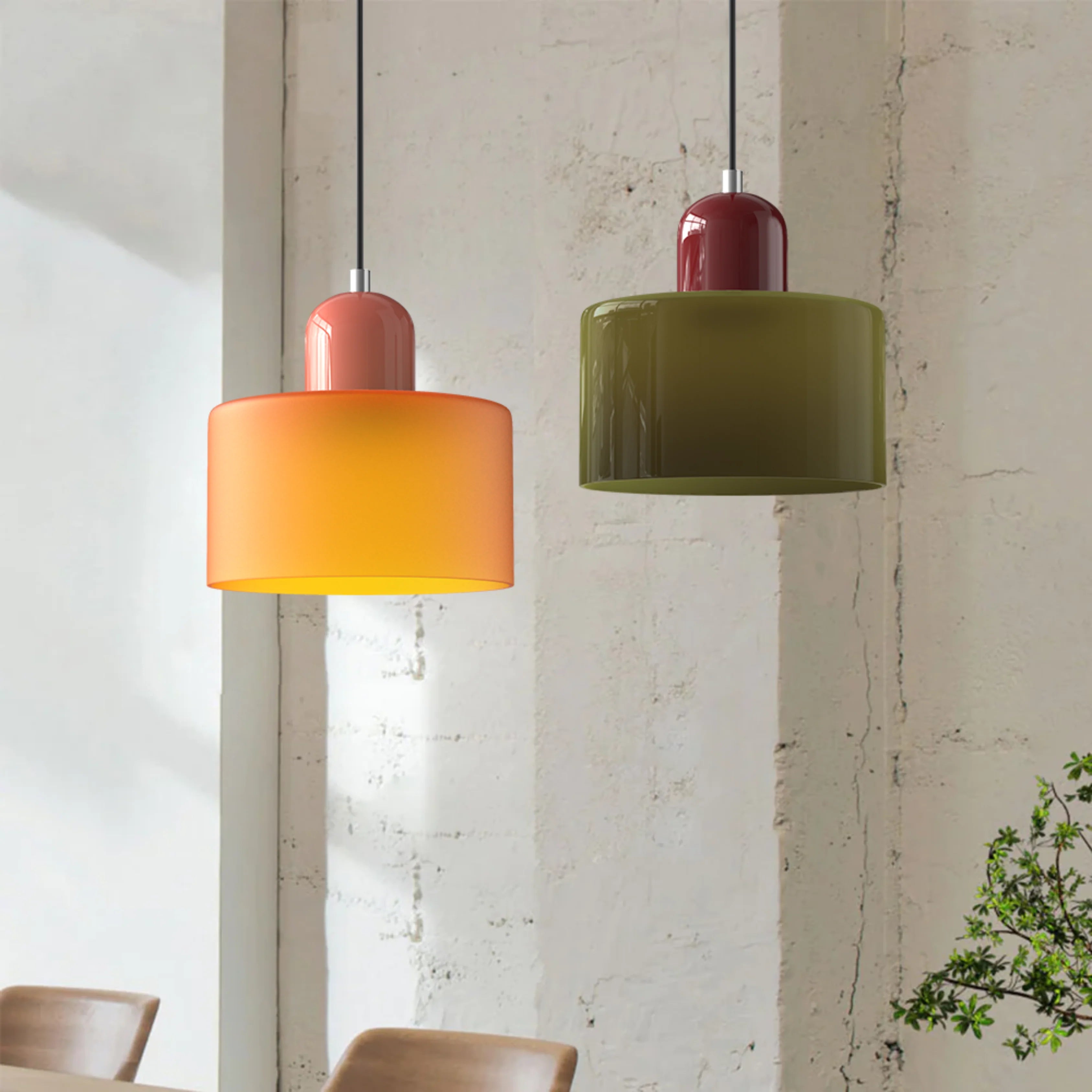 Contemporary Colorful Glass Pendant Light for Kitchen Island