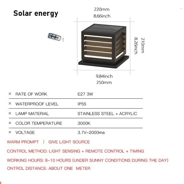 AuroraCourt Waterproof Courtyard Post Light Outdoor Use