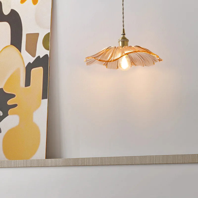 Floral Glass Hanging Lamp