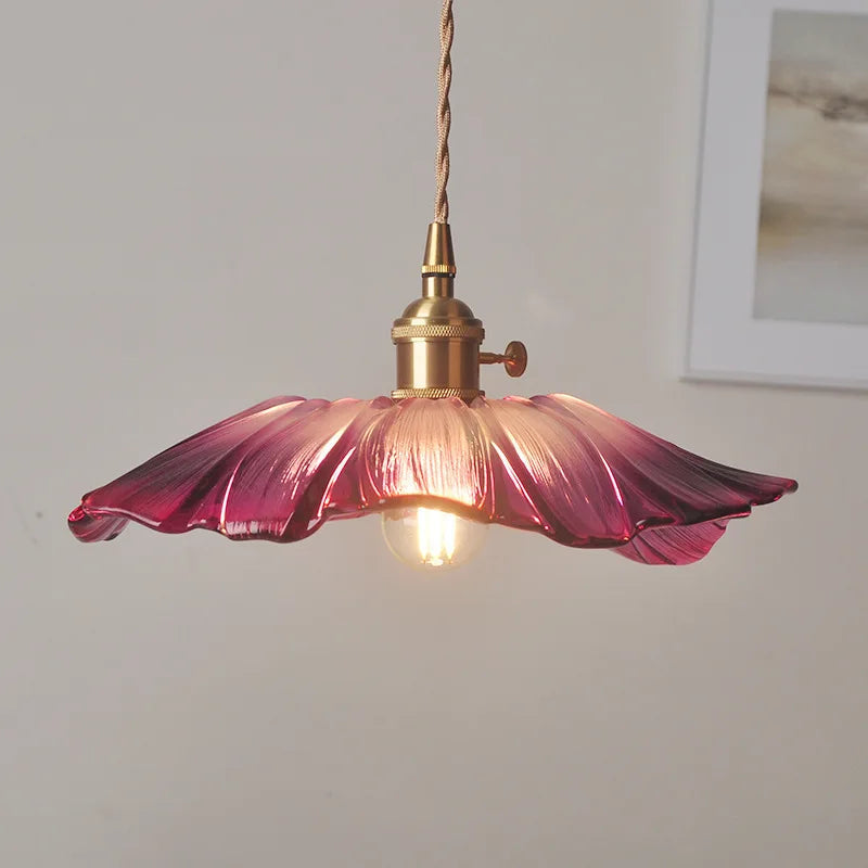 Floral Glass Hanging Lamp