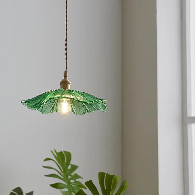 Floral Glass Hanging Lamp
