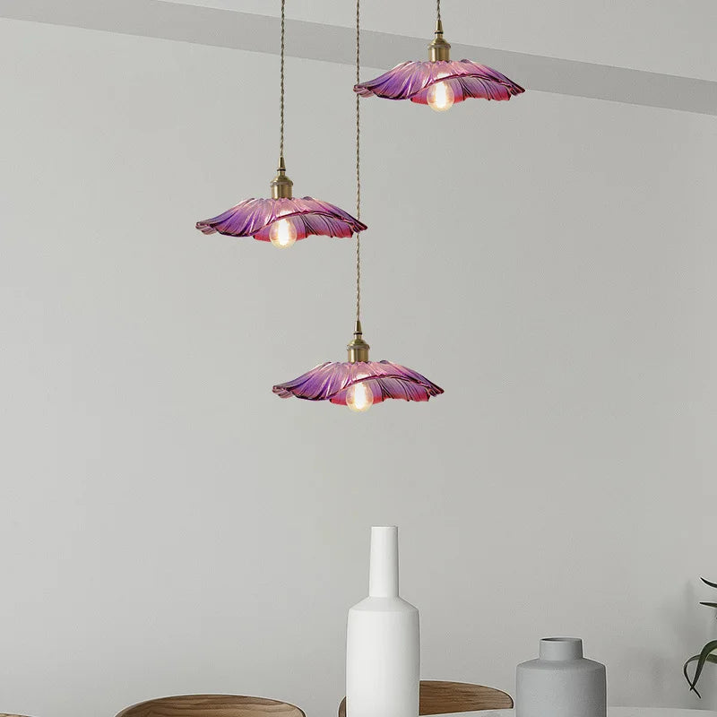 Floral Glass Hanging Lamp