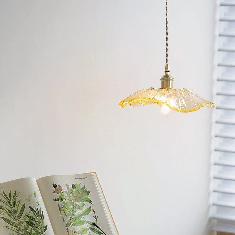 Floral Glass Hanging Lamp