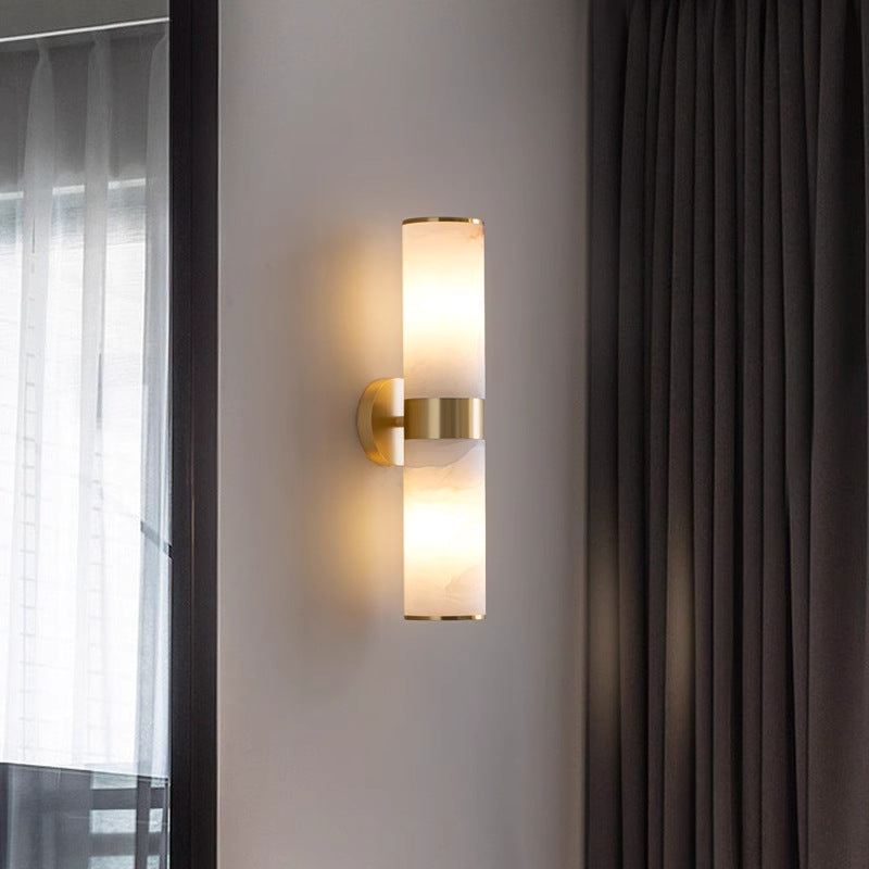 Liora | Modern Alabaster and Metal Wall Sconce, Black or Gold