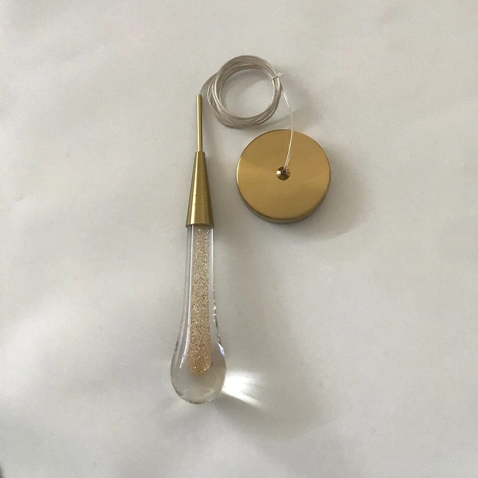 Aurelia goldene Tropfen-Hängeleuchte mit Kristallglanz