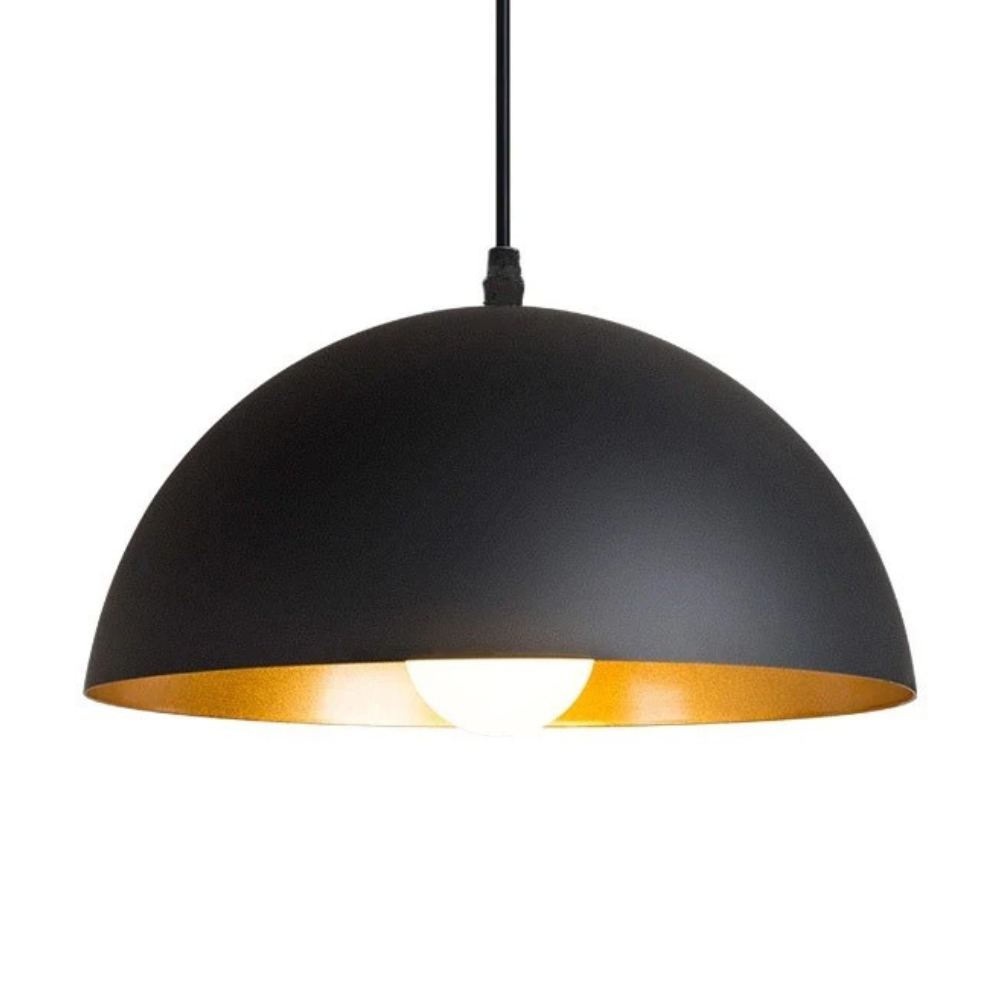Aurello Industrial Black and Gold Pendant Lamp
