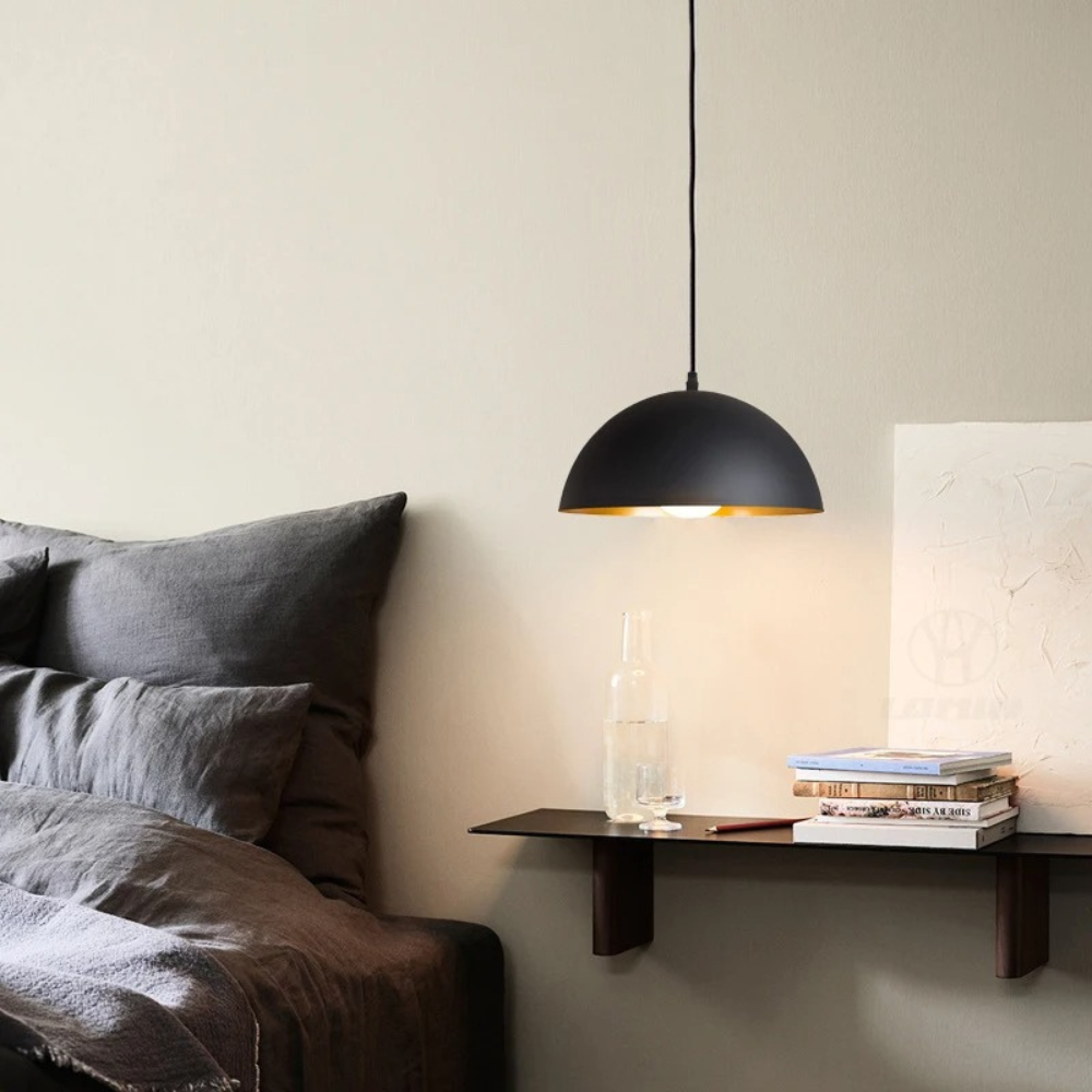Aurello Industrial Black and Gold Pendant Lamp