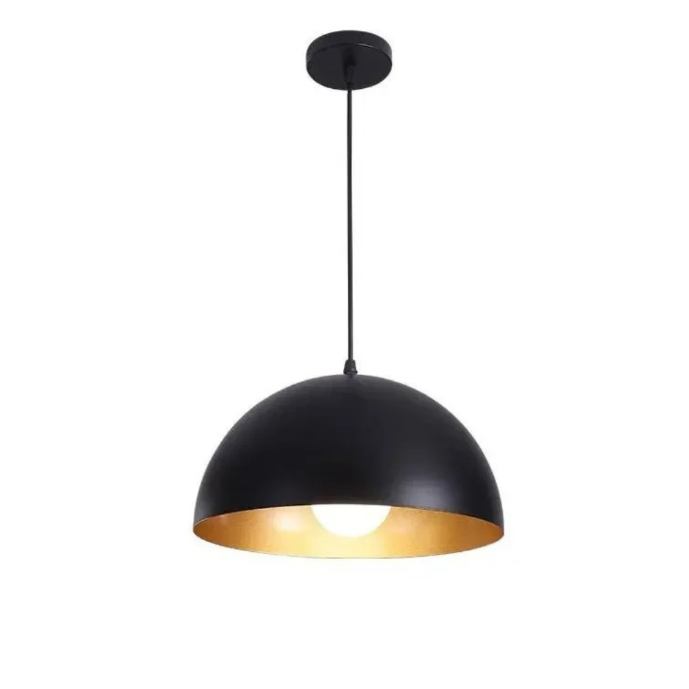 Aurello Industrial Black and Gold Pendant Lamp
