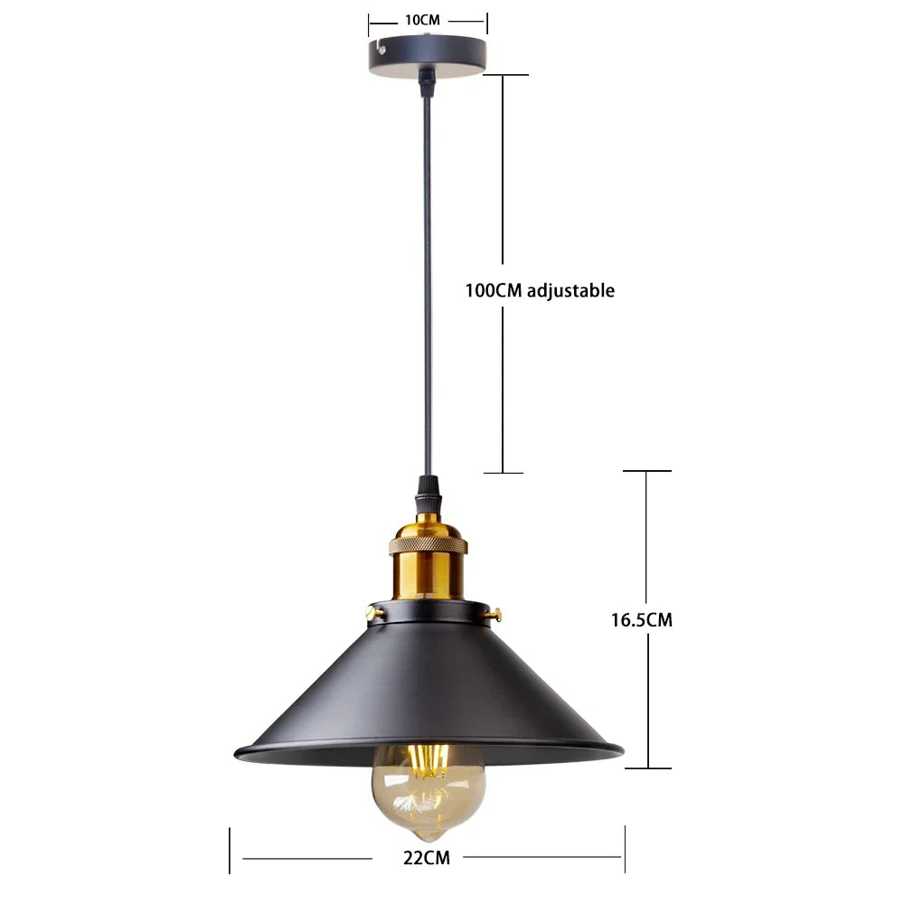 Korell | Black Industrial Metal Pendant Light
