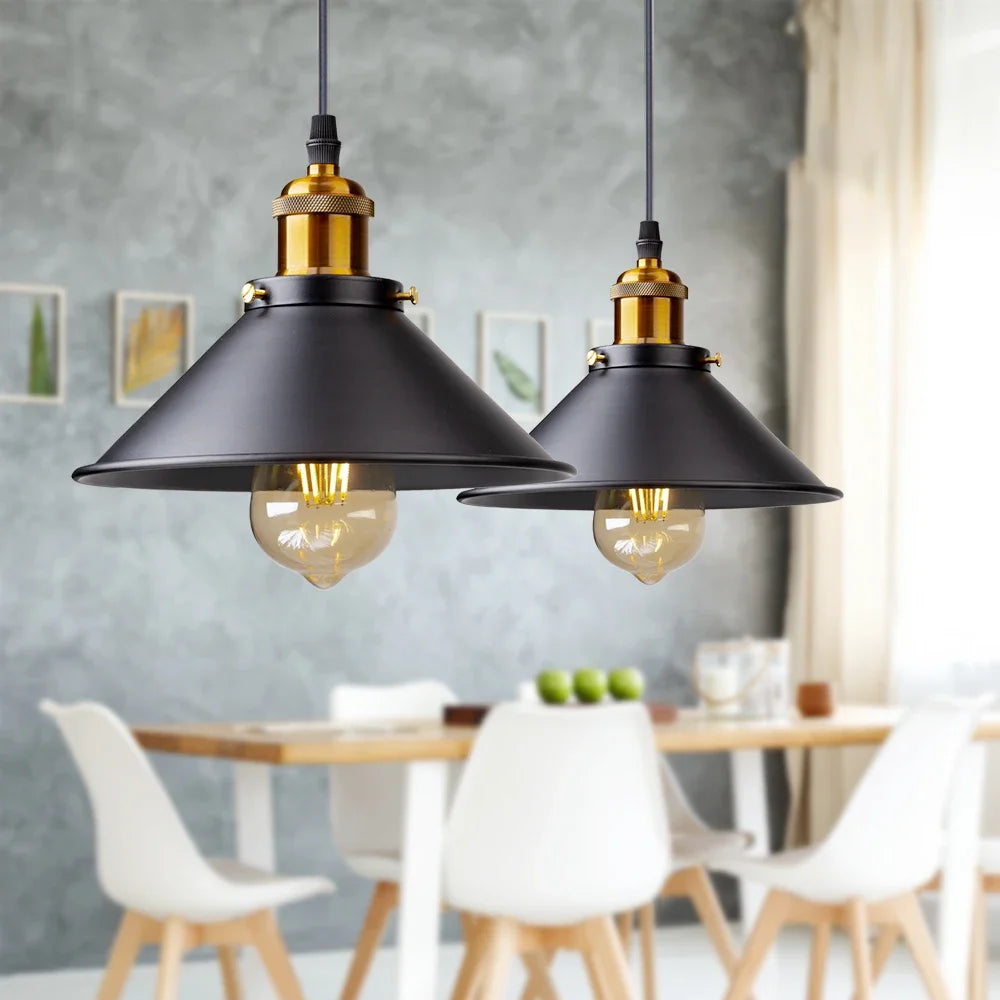 Korell | Black Industrial Metal Pendant Light