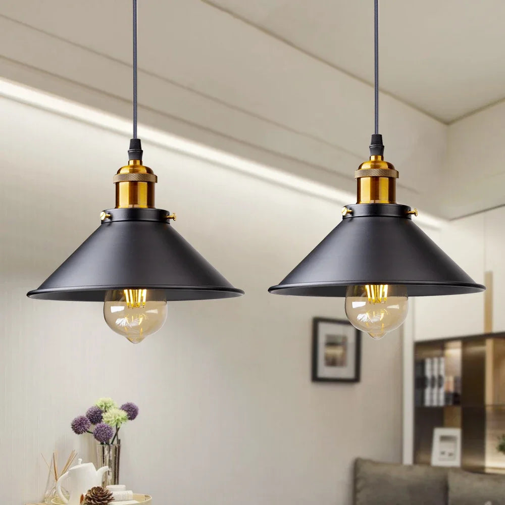 Korell | Black Industrial Metal Pendant Light