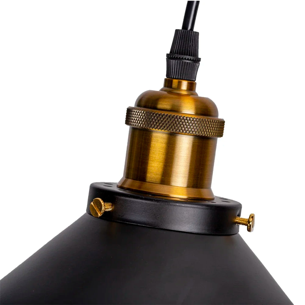 Korell | Black Industrial Metal Pendant Light