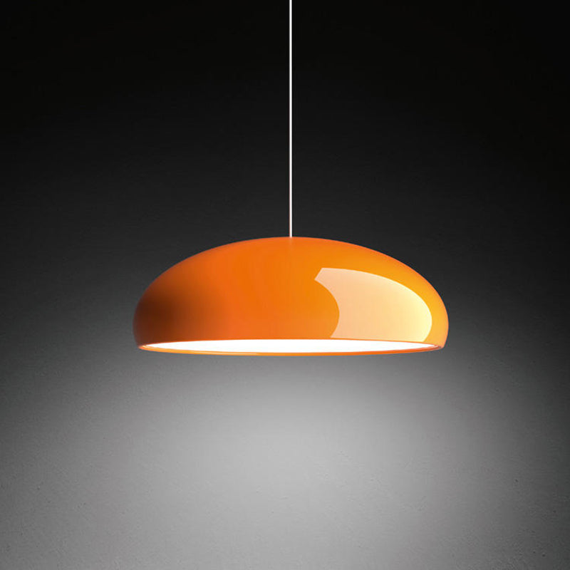 Lucento | Modern LED Pendant Light in Black, Wine Red, Orange, or White - Metal for Living Room and Bedroom