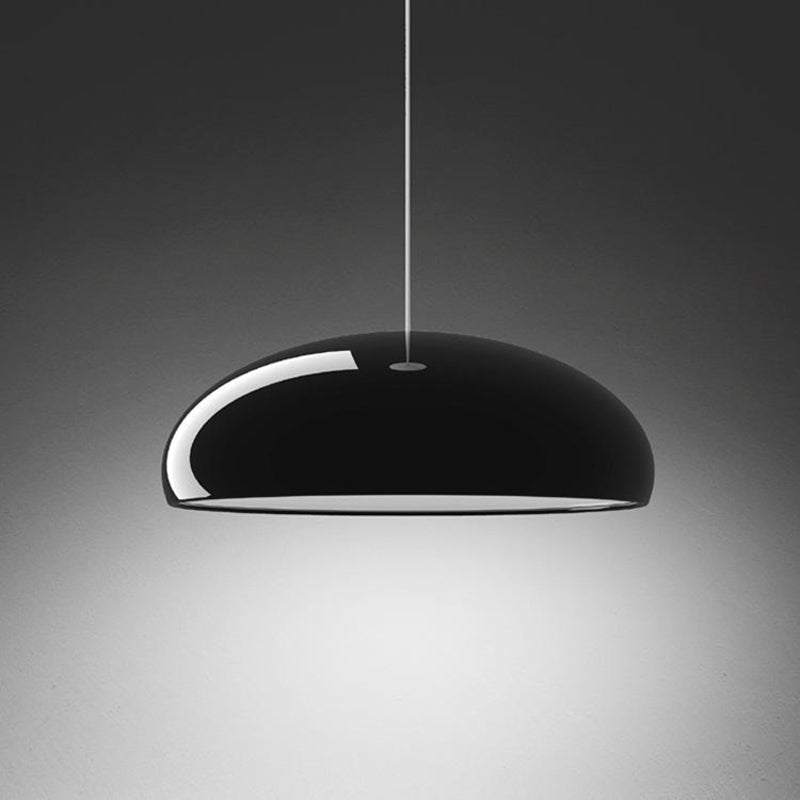 Lucento | Modern LED Pendant Light in Black, Wine Red, Orange, or White - Metal for Living Room and Bedroom