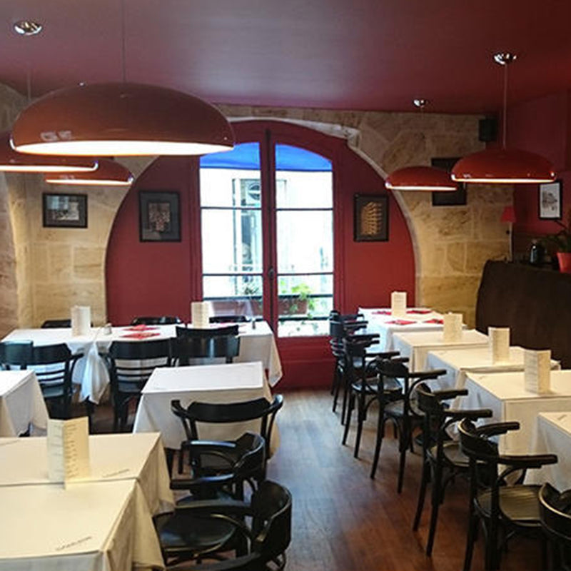 Talora | Modern Metal LED Pendant Light in Black, Wine Red, Orange, White for Living Room & Bedroom