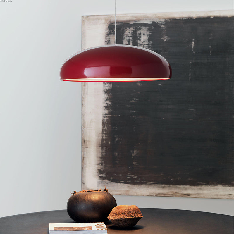 Talora | Modern Metal LED Pendant Light in Black, Wine Red, Orange, White for Living Room & Bedroom